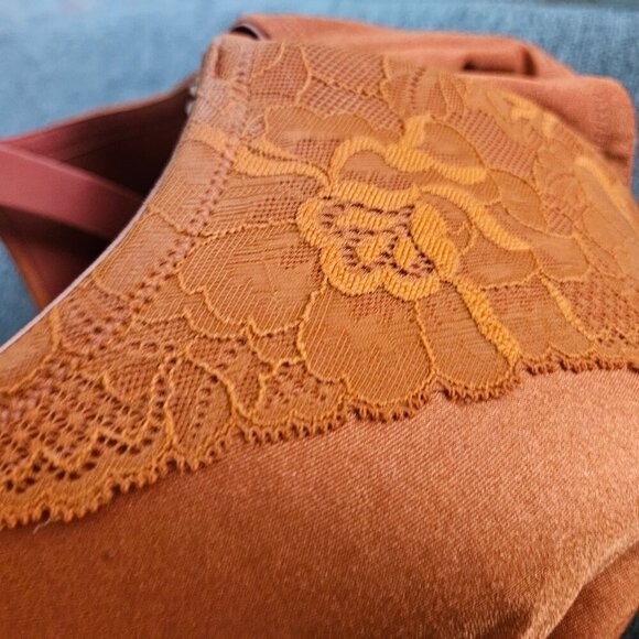 Cacique By Lane Bryant stunning support orange underwire lace bow bra 42D - Picture 5 of 8